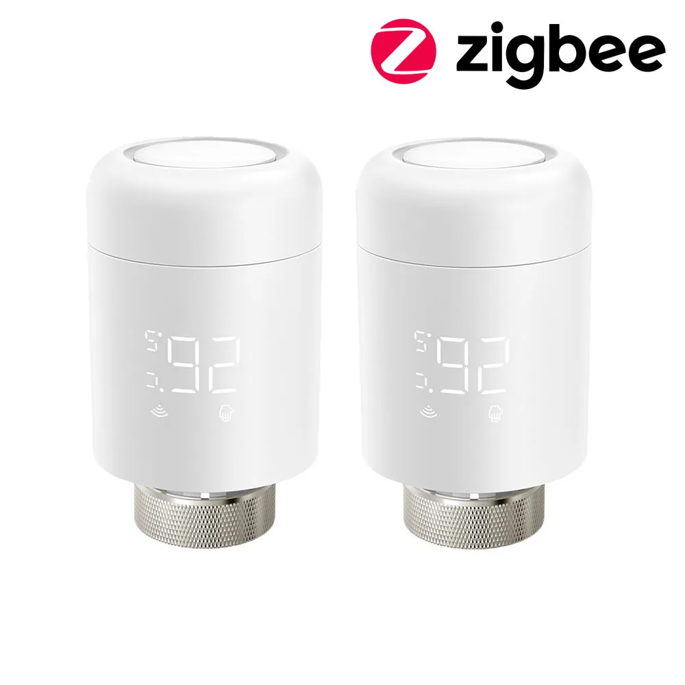 AVATTO Tuya 1-6PCS Zigbee TRV Radiator Actuator Klep Thermostatische Radiatorkraan Temperatuurregelaar Voor Alexa Google thuis