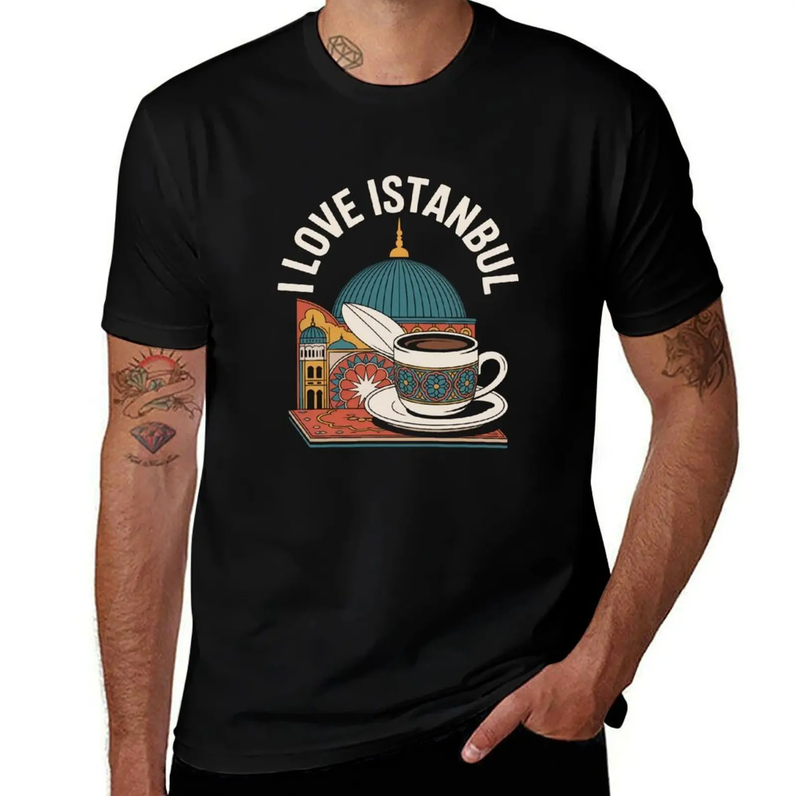 

I Love Istanbul Coffee Dome Art T-Shirt plus size tops Short sleeve tee plus sizes Funny t-shirt t shirts for men pack
