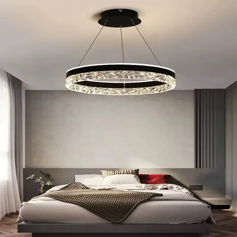 

SUNMEIYI Modern Ceiling Lights Minimalist Design Pendant Lights Luxe Ring Chandelier Led Lamp for Bedroom Living Room Home Decor