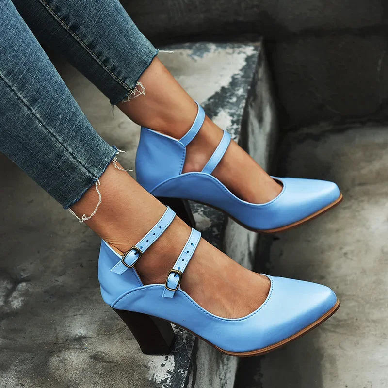 New Women Pumps Fashion Ladies High Heels Shoes Soft Leather Heels Shoes Woman Pointed Toe Non-slip Brand Plus Size