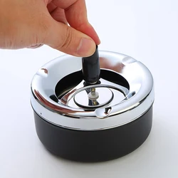 Stainless Steel Spinning Plain Ashtray C Igarette Ash Tray Press Rotating Lid C Igarette Ashtray