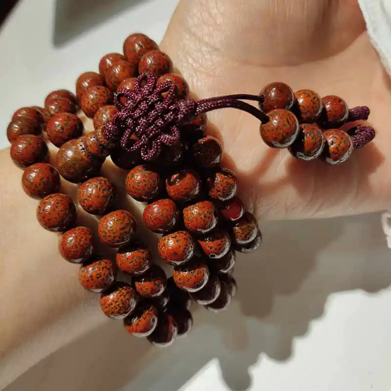 6mm 8mm 10mm Buddhist 108 Star Moon Bodhi Beads Rosary Old Red Lotus Bodhi Prayer Mala Necklaces BRO929