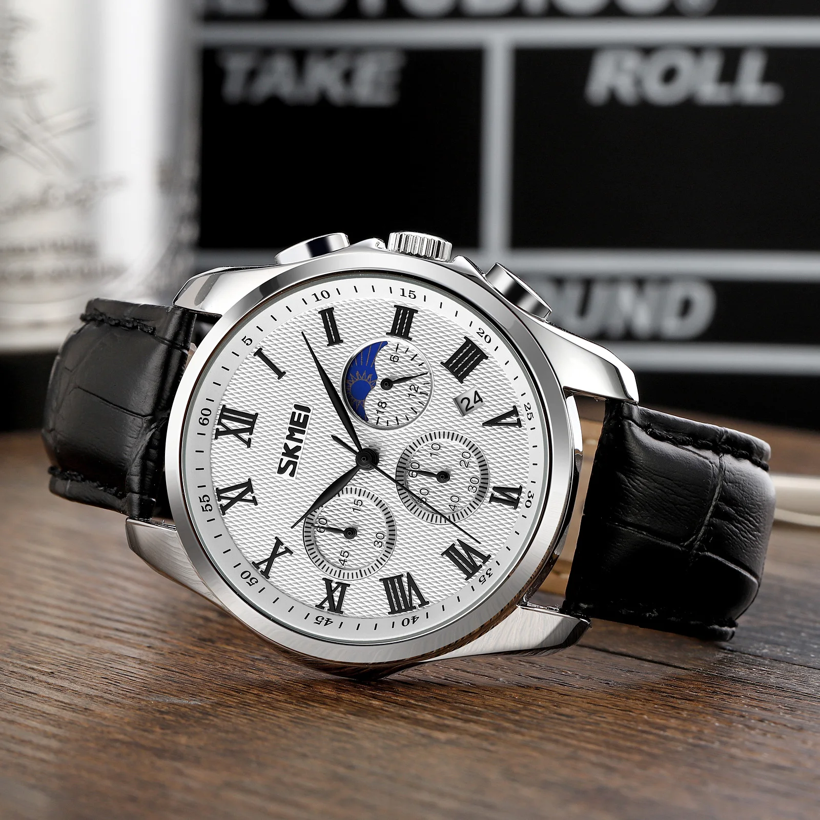 SKMEI Fashion czteropłytowy sześciogwiazdkowy zegarek kwarcowy biznesowy minuta i drugi minutnik, wodoodporna osobowość Мужские час 9260