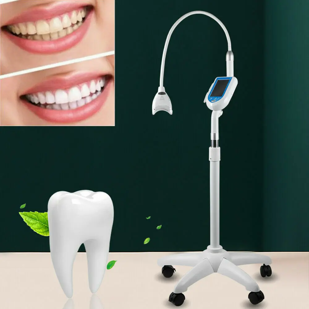 Teeth Whitening System Bleaching Mobile Floor Digital Display Light Lamp Height Adjustable Three Lights Easy to Operate