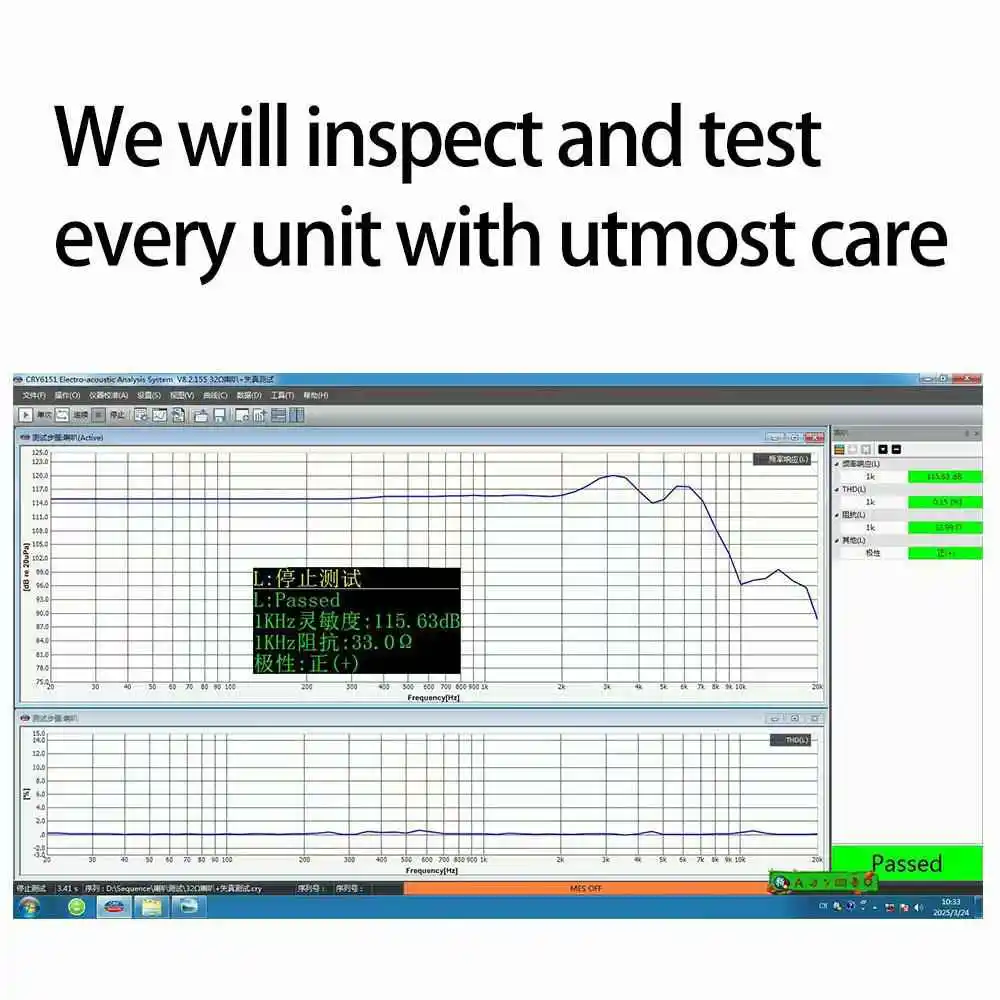 ชุดหูฟัง QIGOM รุ่น 50E13 1 คู่, 50 มม. 32 โอห์ม 115 เดซิเบล, ฟิล์มไทเทเนียม, ความละเอียดสูง, ชุดหูฟังสำหรับประกอบเองสำหรับหูฟังมอนิเตอร์