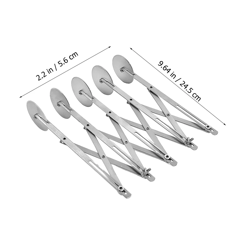 

Stainless Steel Cake Slicer 5 Wheels Adjustable Pizza Cutting Tool Modern Practical Design Dishwasher Safe Gift