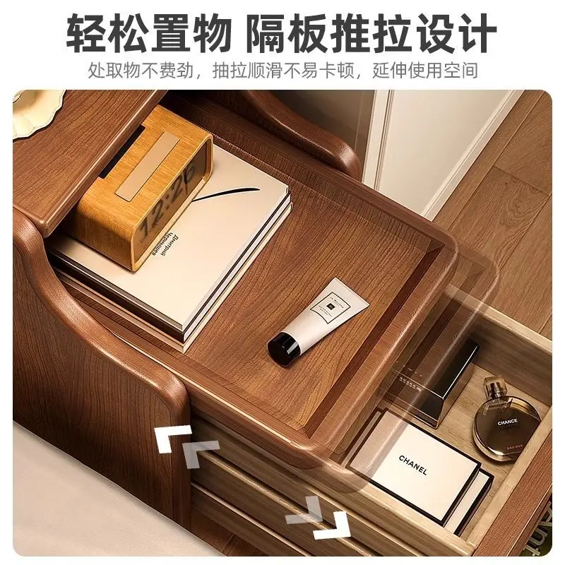 New Home Solid Wood Bedside Tables, Extremely Narrow Study and Bedroom Cabinets, Simple Storage Side Cabinets, Home Furniture