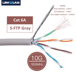 10GBit CAT 6A S/FTP Bulk Patch Raw Cable AWG26 Stranded Copper Wires LSOH/LSZH JACK