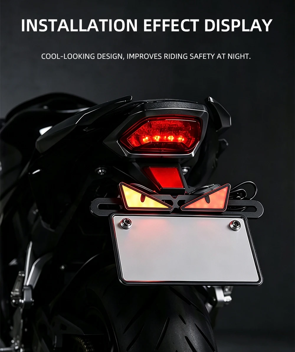 1 set LED Devil's Eye License Plate Light With Rear Light Bracket Universal Modified Decoration Single Light Car Accessories
