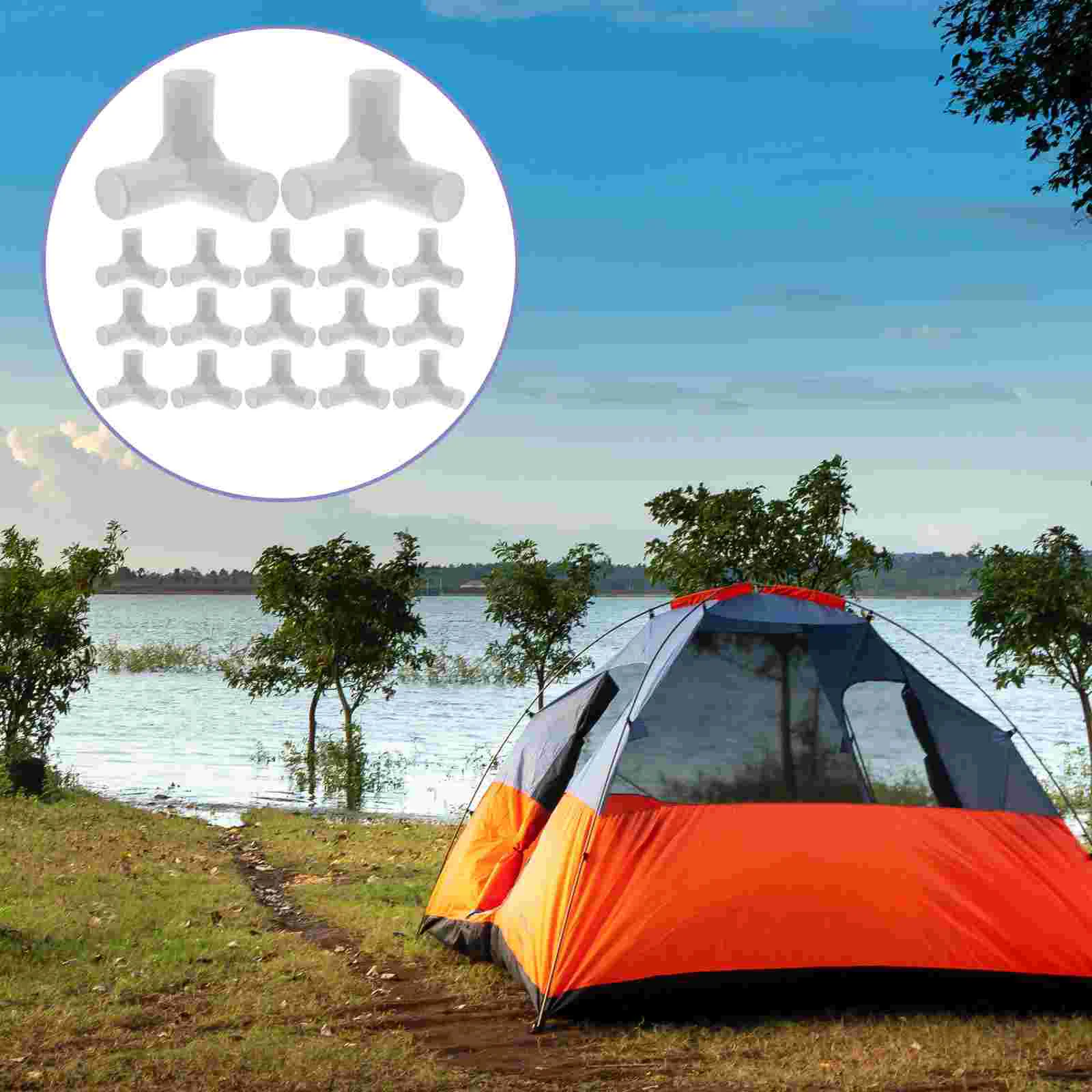 

20 Pcs Tee Joint Gazebo Tent Supports Canopy Fittings Pipe Component Elbow Plastic Connector Awning for