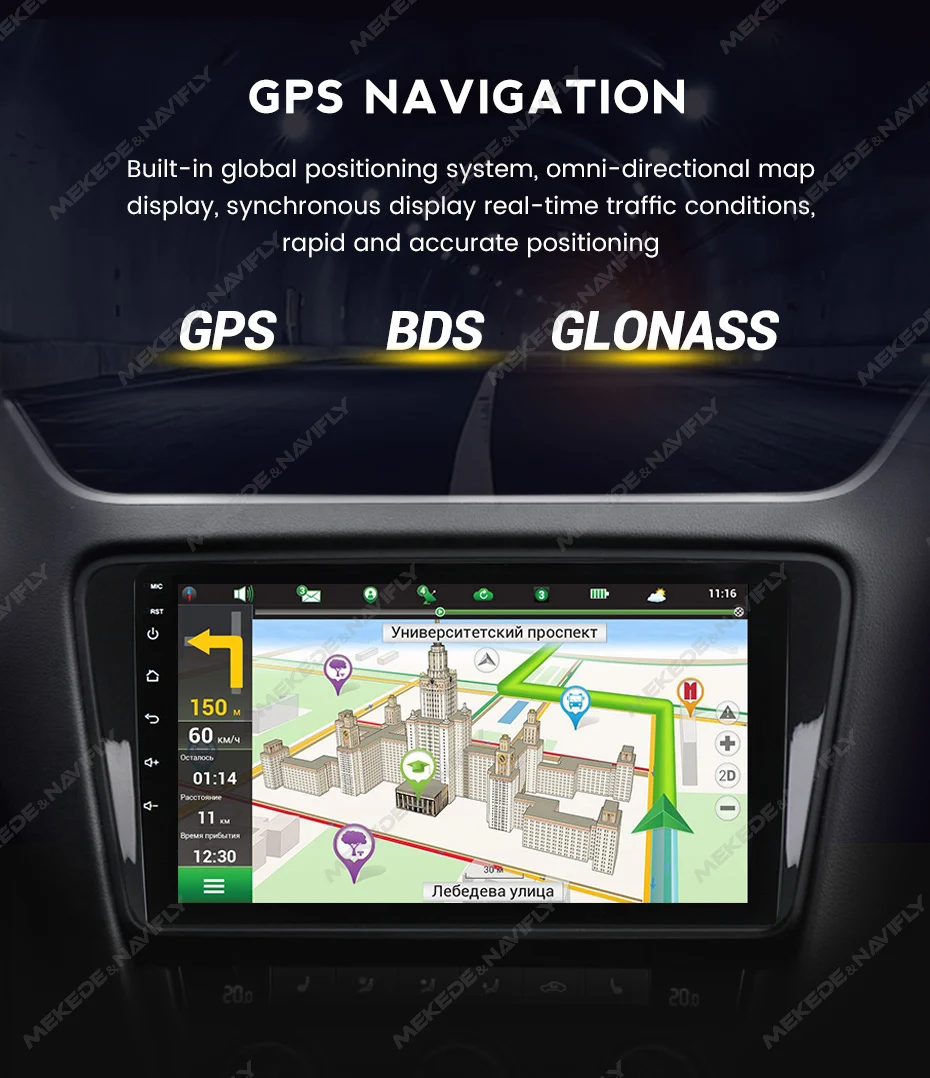 Navifly-Radio de coche con pantalla táctil de 10 pulgadas, sistema Android, para Chevrolet, Toyota, Honda, BENZ, BMW, Jeep, Hummer, navegación GPS Multimedia