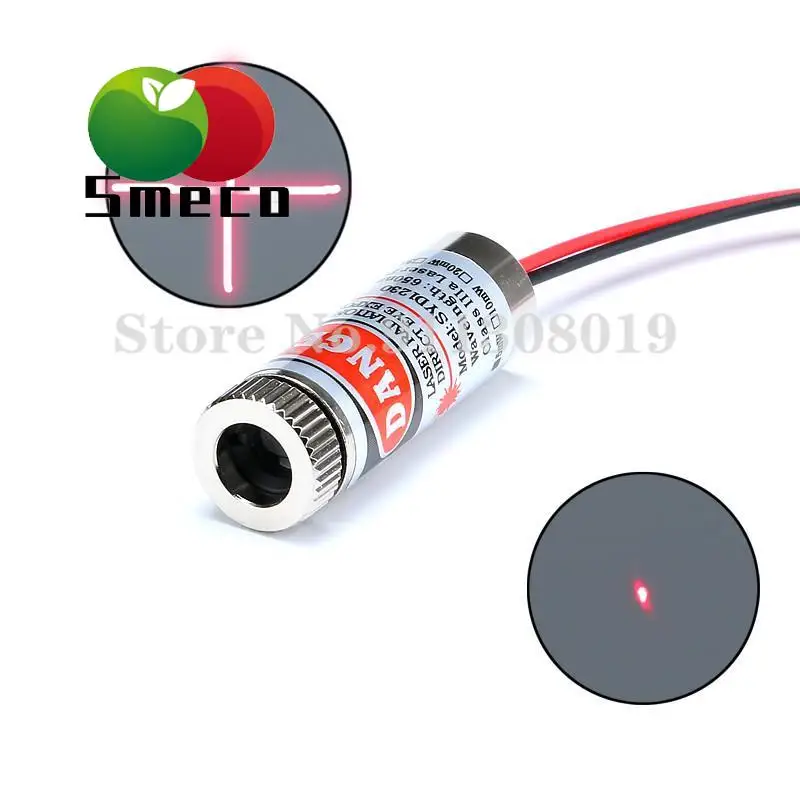 650nm 5mW Red Point / Line / Cross Laser Module Head Glass Lens Focusable Industrial Class