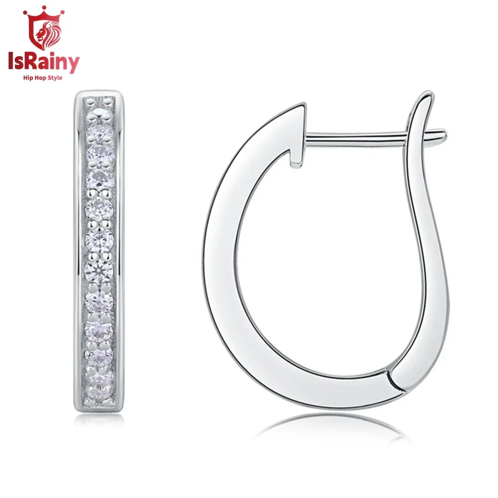 

Серьги-кольца из серебра 925 пробы со сверкающими бриллиантами, 1,5 мм