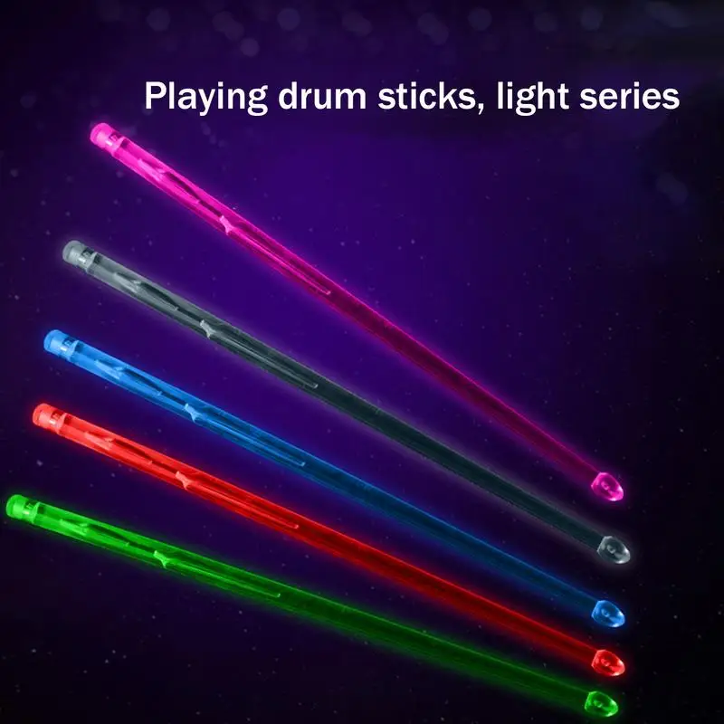 

Glow In The Dark Drumsticks 2X Cool Kids Drum Sticks Rechargeable 15 Color Changing Drum Sticks For Musical Instrument