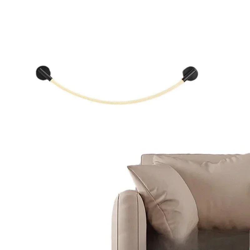 

Modern minimalist bedroom wall lamp Nordic cream style living room atmosphere wall lamp creative line silicone soft long lamp