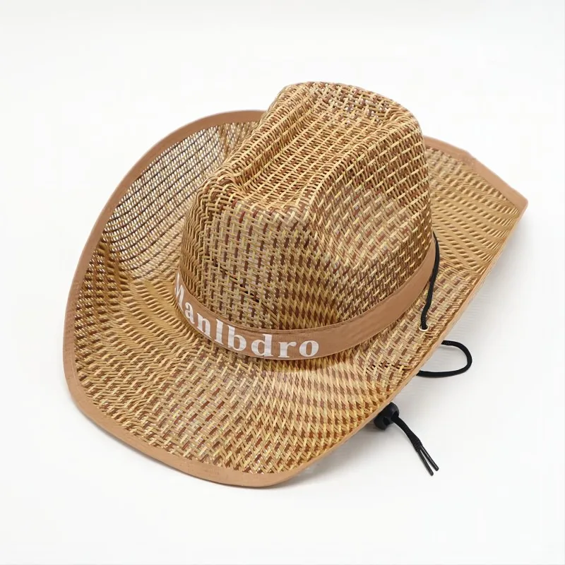 Straw Hat Jazz Western Cowboy Hat Men Outdoor Fishing Sun Protection Farm Work Top Hat Sun Hat