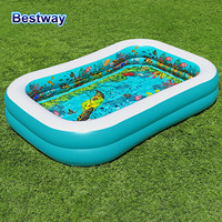 Bestway 54177 Rectangular Inflatable Pool with 2 Pairs of 3D Eyes Underwater World 3D Pool