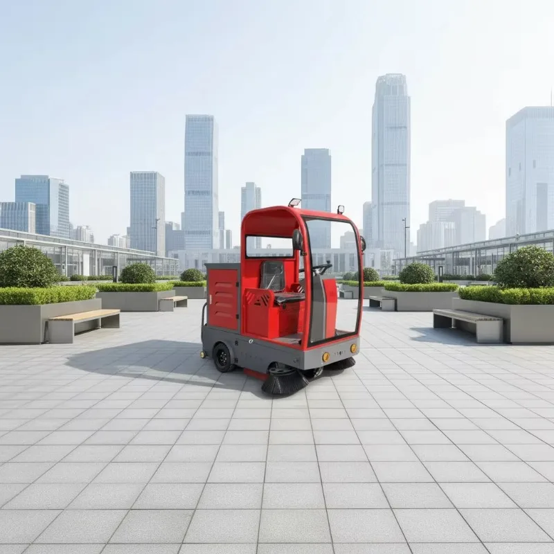 YG Customized Electric Ride-On Floor Sweeper With Dual Brush System 1200W Commercial Cleaning Machine For Outdoor Pavement Parki