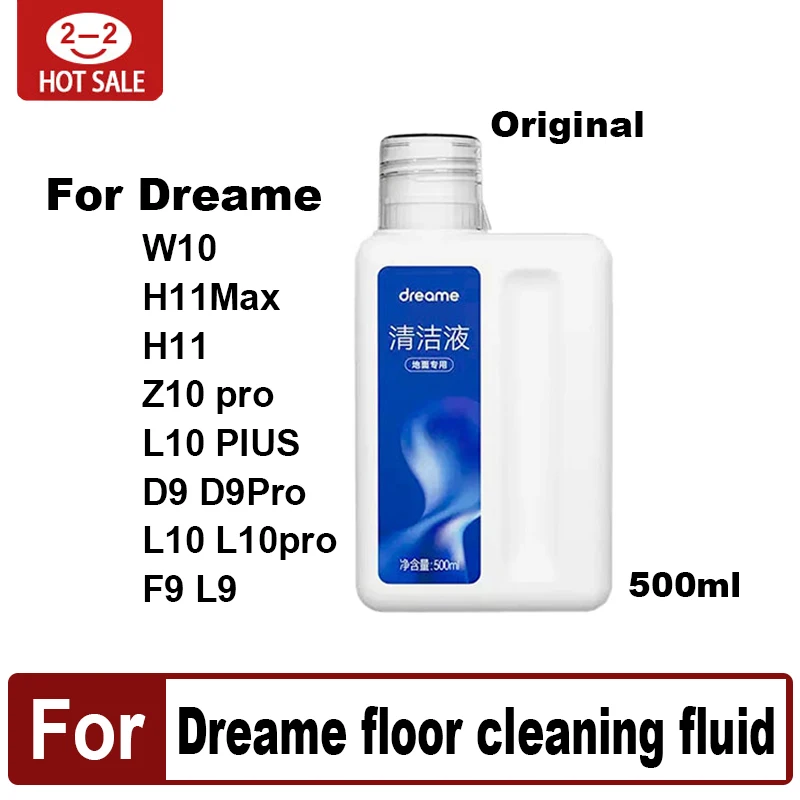 

Original Floor Cleaning Solution for Dreame H11/H11 Max/H12/M12/W10/W10 Pro Vacuum Cleaner Spare Parts Cleaning Fluid 500ML