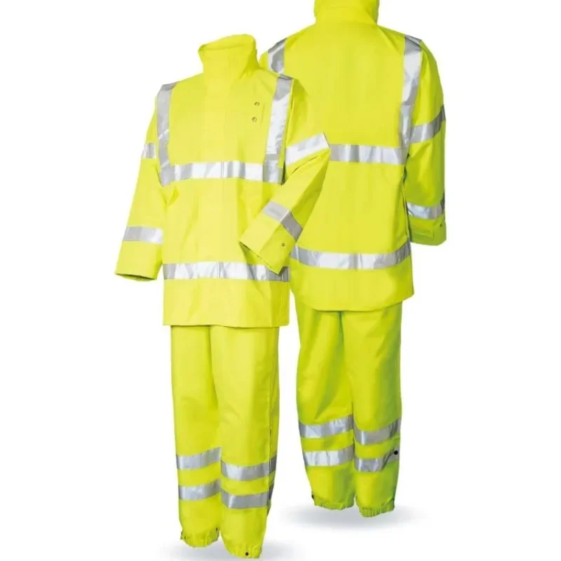 High-quality rainproof, windproof and reflective safety clothing set for road construction stand-up collars with reflective