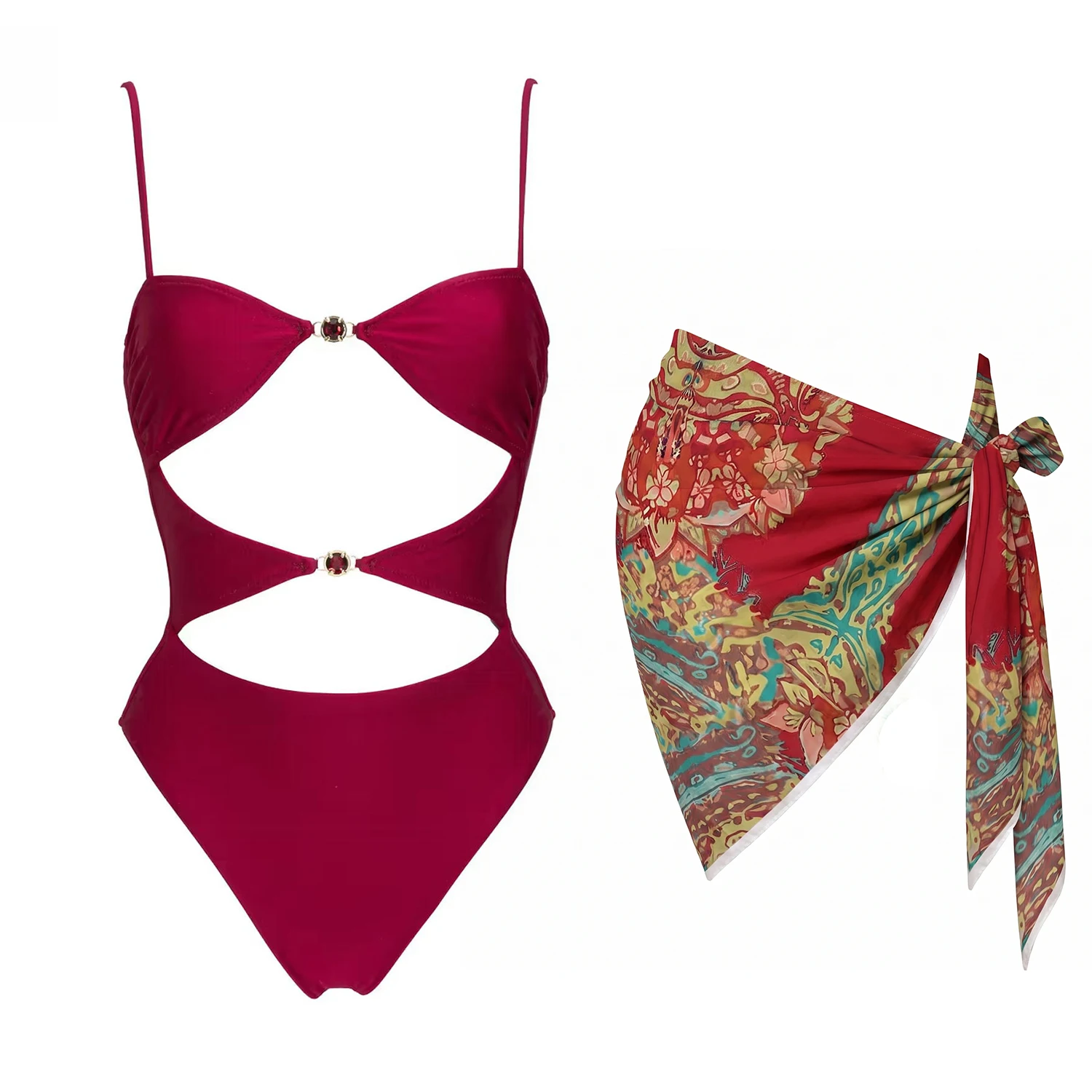 Diamond One Piece Swimsuit Sexy Women Bikini Set 2026 Swimwear Female Push Up Swim Suit Bandeau Biquini Beachwear Bathingsuit