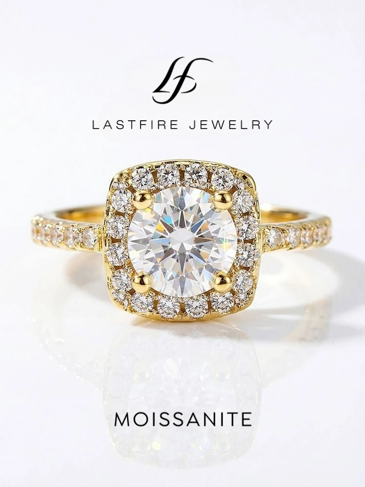 

925 Sterling Silver Classic 0.5-1CT Fashion Square Real Moissanite Diamond Engagement Rings For Women Wedding Jewelry