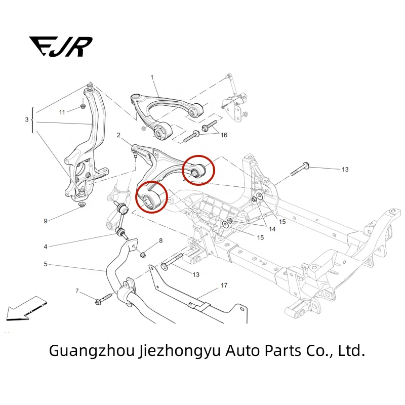 Rubber sleeve for Levante front lower suspension swing arm 670031992/670031993