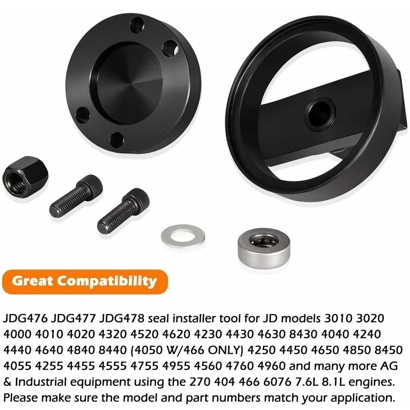 TML JDG476 Crankshaft Rear Main Seal Installer for John Deere Servicegard 4045, 6076, 6081 and 6466 7.6L 8.1L Engines