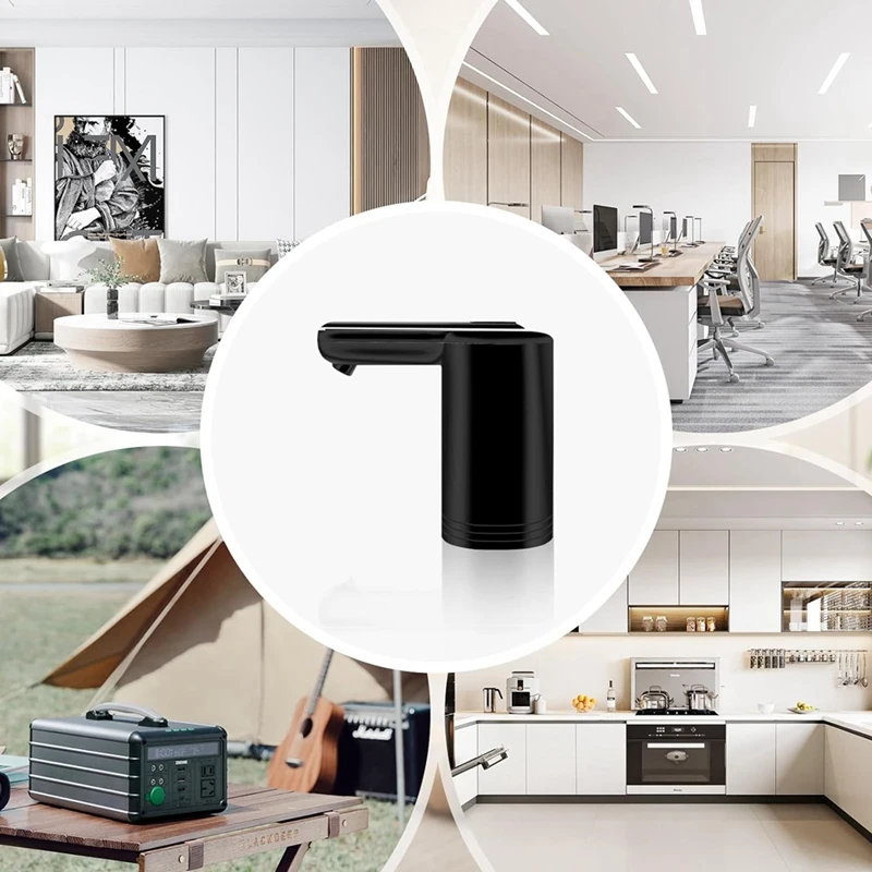 Dispenser air untuk botol 5 galon, pompa air pemompa cepat Universal 2 Motor, pengisian daya USB portabel