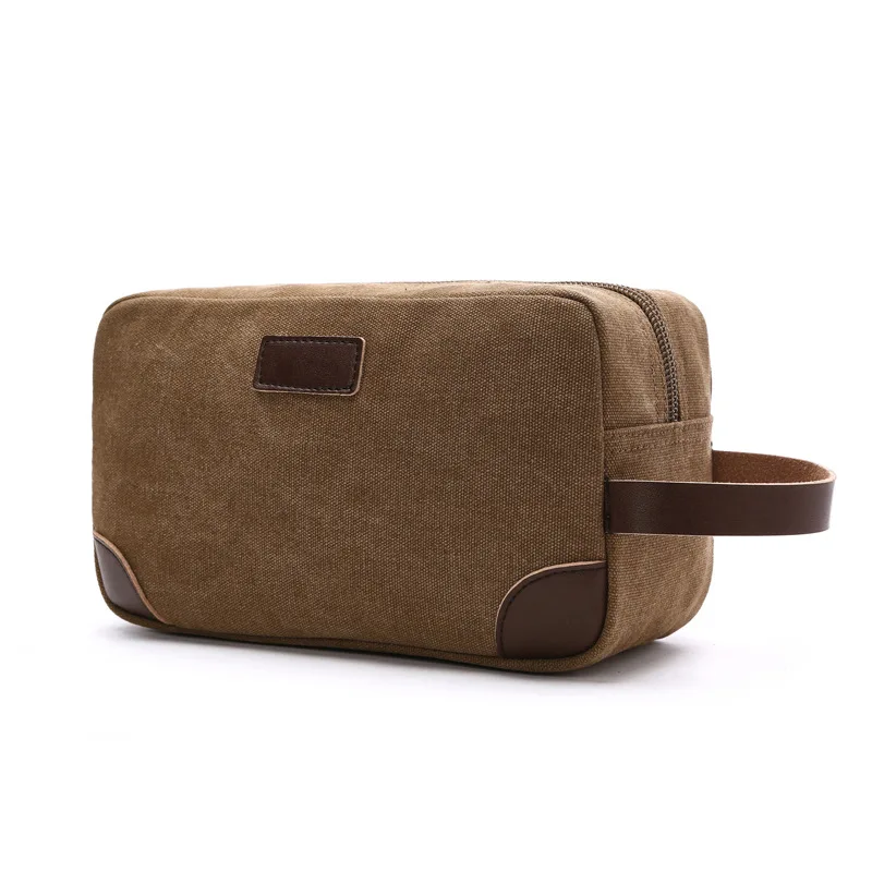 Canvas Zipper Men Business Travel Toiletry Bag For Bathroom Shaving Tool Storage Makeup Bag Cosmetic Bag Outdoor Organizer Pouch