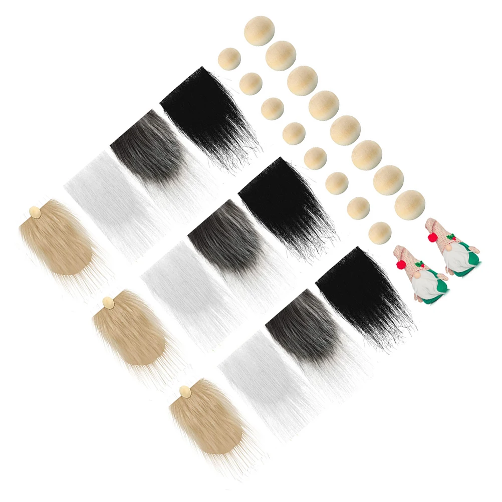 1 Set Pre-Cut Faux Gnome Beard Diy Craft Costume Wood Beads Accessories Gnomes Making Unfinished Dwarf Beard Prop Artificial