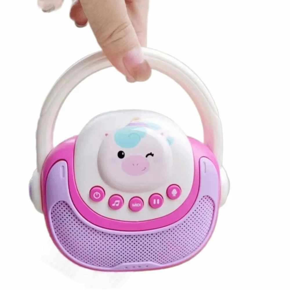 휴대용 무선 노래방 어린이용 휴대폰 연결 녹음 가능 노래 기계 조명 음악 노래방 기계 엔터테인먼트