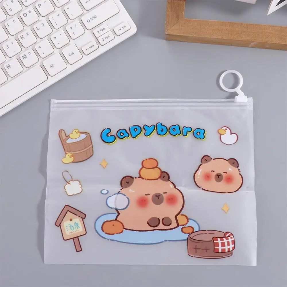 

Large-capacity Capybara Transparent File Bag Waterproof Light and Portable Students Information Bag Zippered File Organizer