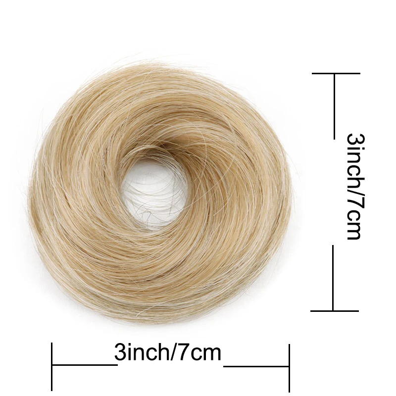 الاصطناعية مستقيم دونات Chignon قطع الشعر أومبير مطاطا أوبدو Chignon رقيق فوضوي Scrunchies كعكة الشعر للنساء #2