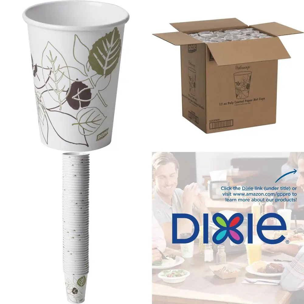 

Georgia-Pacific DIXIE 12OZ PAPER HOT CUPS BY GP PRO (GEORGIA-PACIFIC),FIT LARGE LIDS,PATHWAYS,1,000 CUPS PER CASE