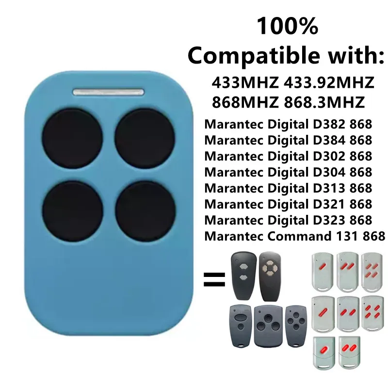 Marantec Garage Door Remote Control 433Mhz 868.3MHz Marantec Digital 302 304 321 323 382 384 Gate Control Garage Command Opener