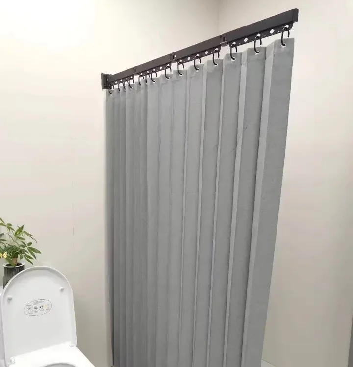 

*Foldable Rod Shower Curtain Set Invisible Bathroom Partition Waterproof Bathroom Drilled Dry-wet Shower Separation Bathing