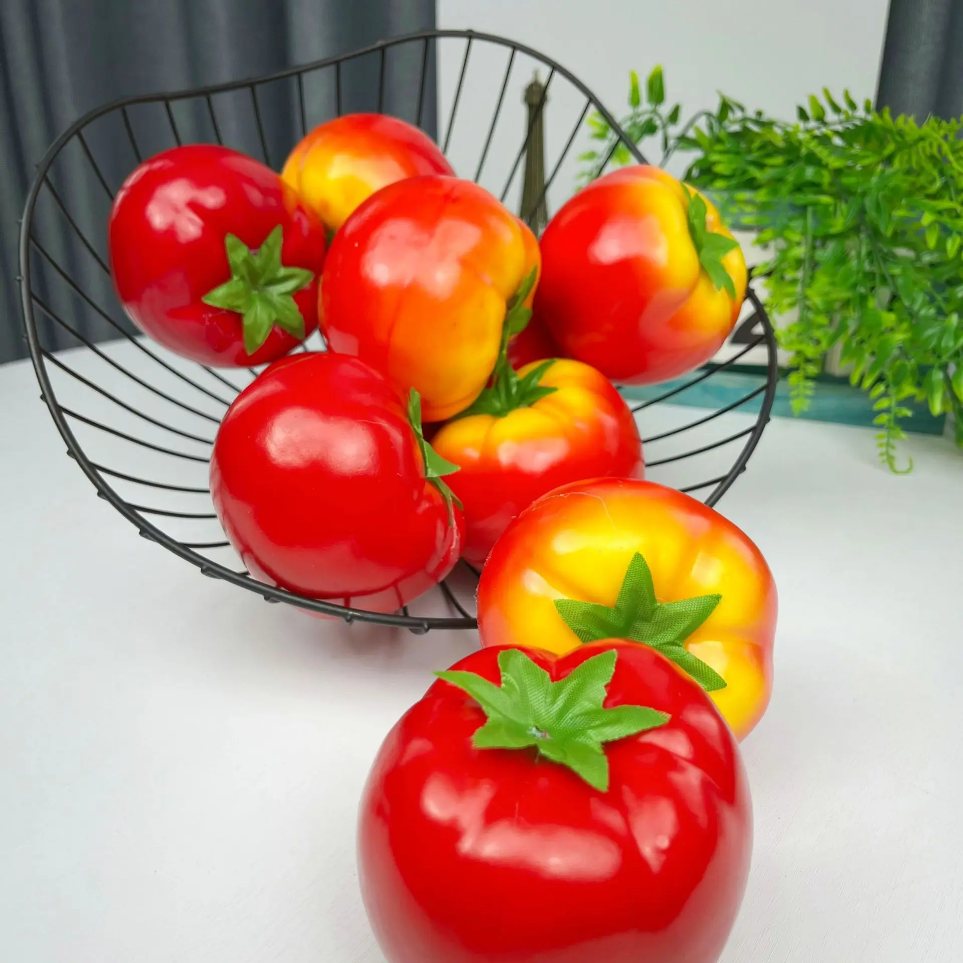 8pcs Simulated Fruit and Vegetable Wholesale, Fake Tomato Tomato Model, Home Decoration Photography Props