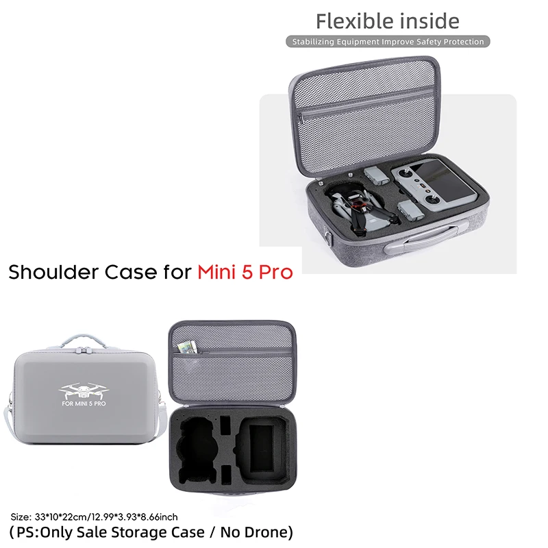 

For DJI RC N3/RC2 Remote Control Portable Storage Case PU Waterproof Protection Shoulder Bag For DJI Mini5 Pro Drone Accessories