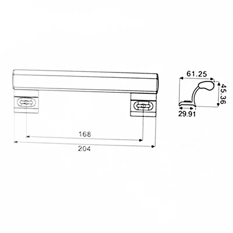 20cm White Gold Black Aluminum Alloy Handle Metal Sliding Handle Door Balcony Window Pull Sliding Plastic Handle Glass Door