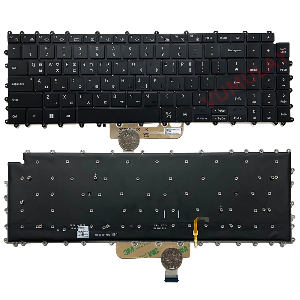 Korean/US Backlit Keyboard for SAMSUNG 950XDB NP950XDB NT950XDB NP950XDC(Dual-fan version) CN15BA5904574A BA5904685B 20F9C KR