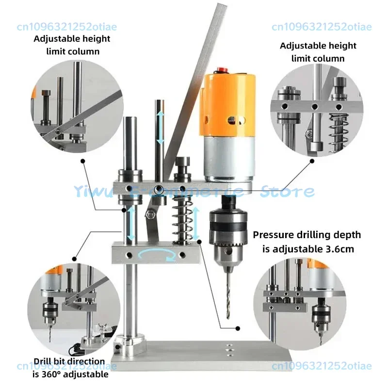 Benchtop Drill Press High Precision PCB Drilling Machine Woodworking Drilling Home DIY Desktop Mini Drill for Wooden Jade BB