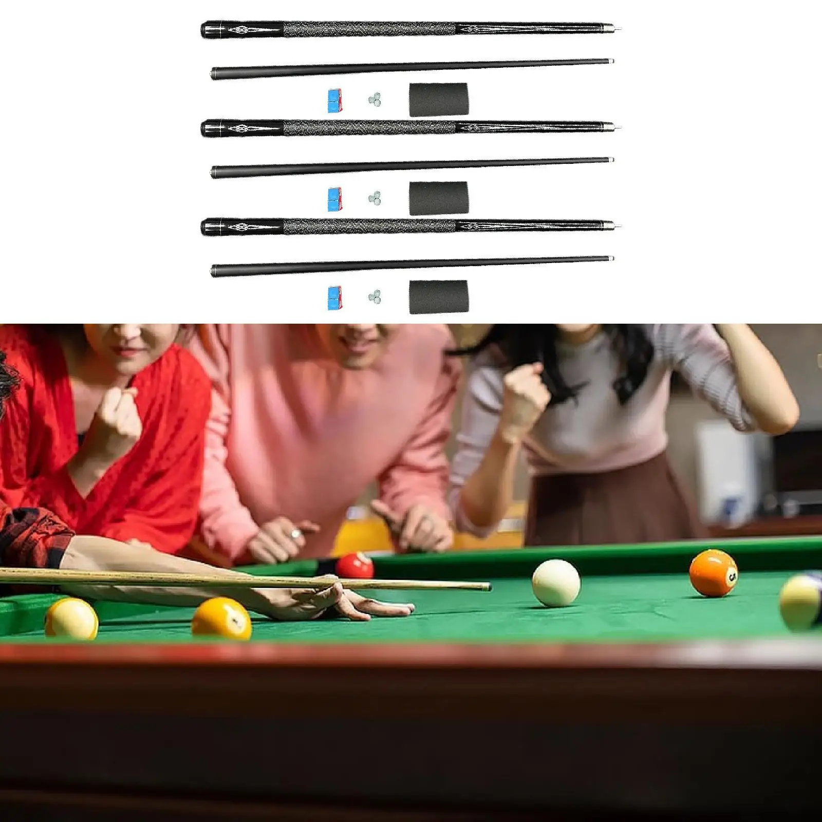 Pool Cue praktis bergaya portabel, panjang 146 cm untuk latihan Permainan Bar Pool