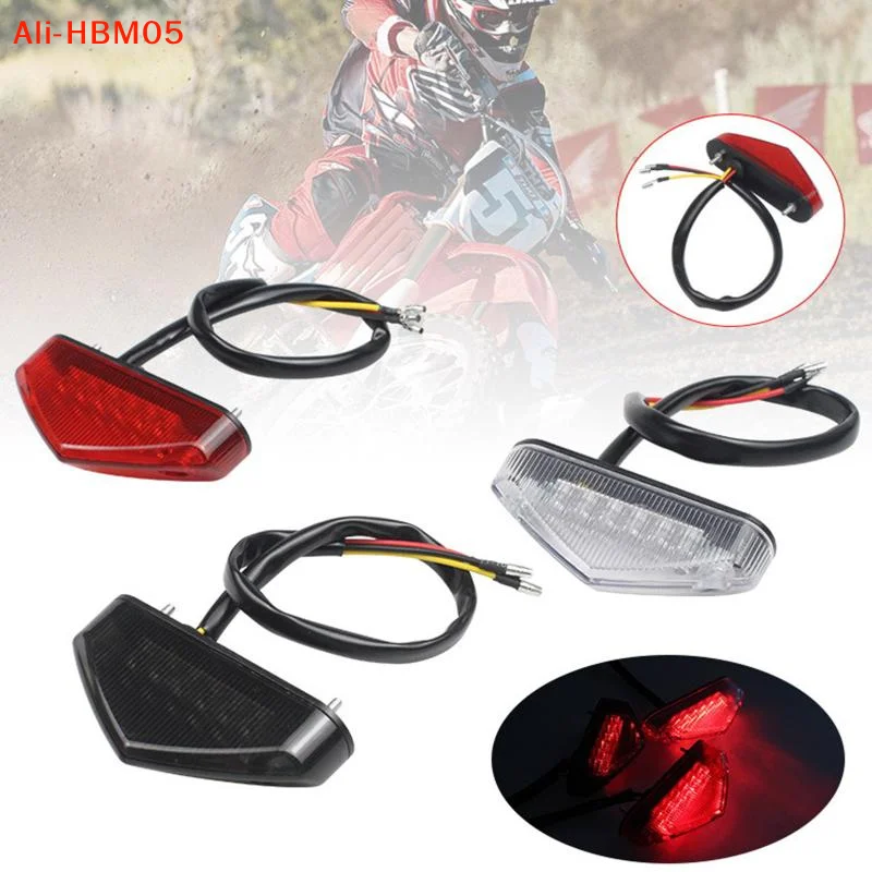 (HB05)12V Motorcycle Tail Rear Light Lamp Taillight Motor Brake Stop Lights License Plate Light Moto Equipments Parts Access