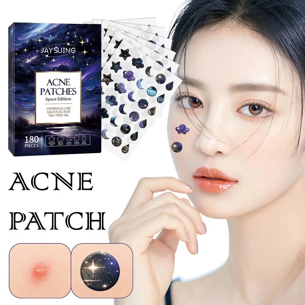 180Pcs Colorful Cute Star Heart Shaped Treatment Sticker Invisible Acne Cover Removal Pimple Patch Skin Care