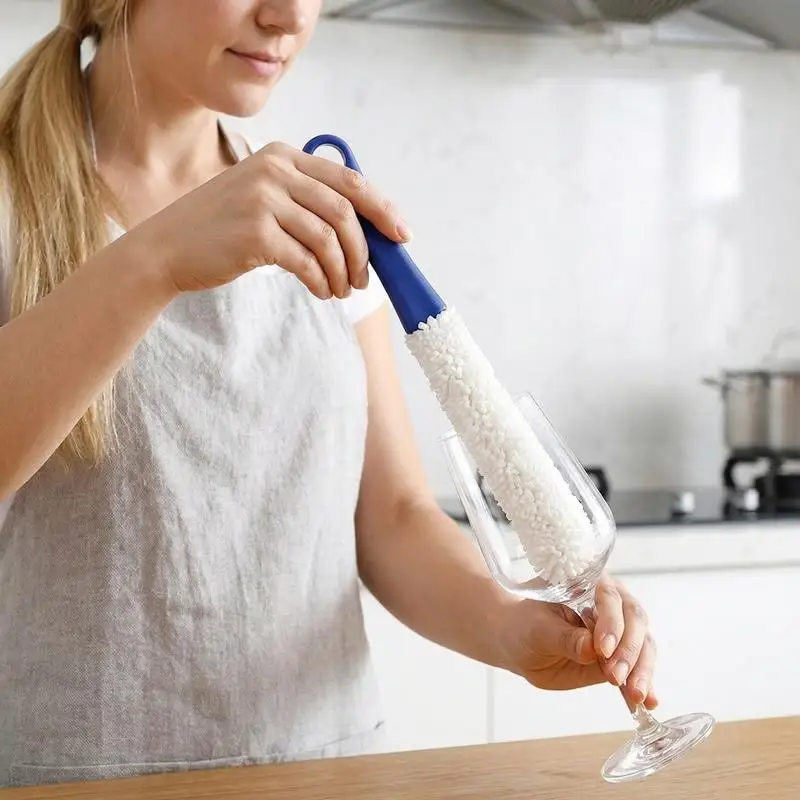 Plastic Flexible Wand Foam Sponge Hand Wine Bottle Glass Decanter Cups Washing Clean Brush Scrubber Cleaner