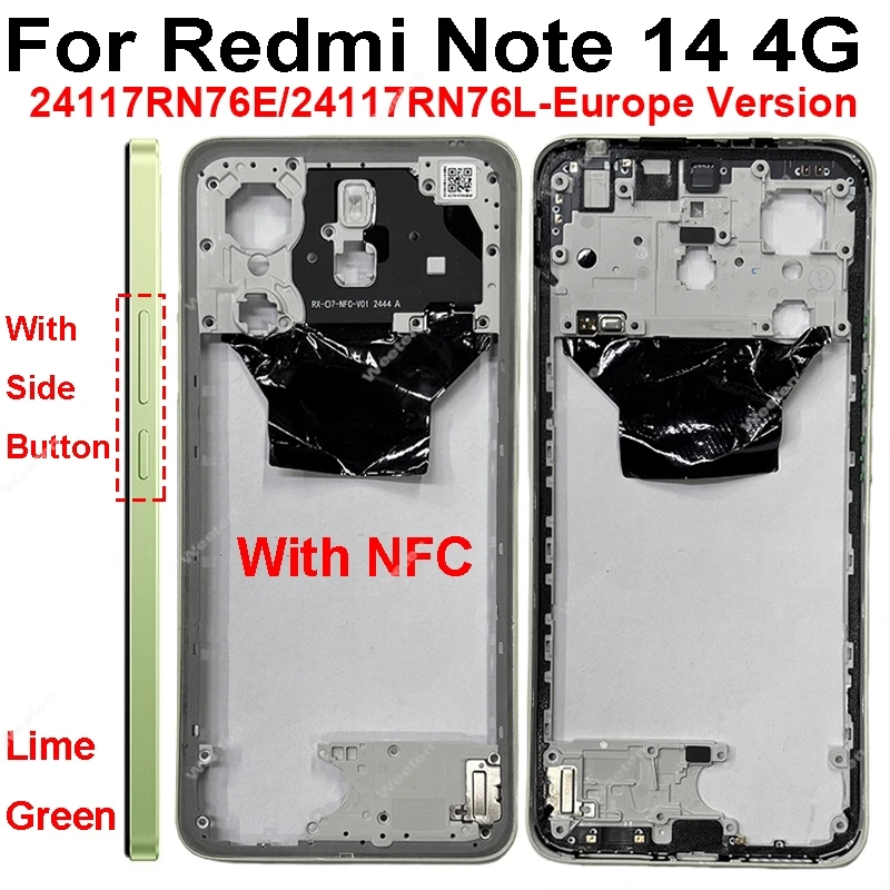 For Xiaomi Redmi Note 14 4G High-Precision LCD Display Screen Frame Durable Phone Repair Replacement Accessory Parts