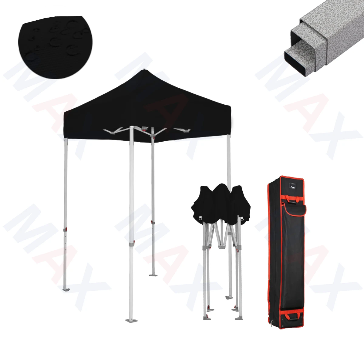 

Maxcanopy Outdoor Durable Waterproof Steel Pole Cheapest Price Small Size 1.5x1.5m Gazebo Tent 5x5 Canopy Tent Black White