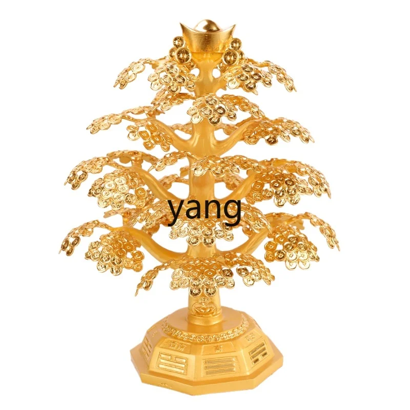 

HRC pure copper gold cash tree to attract wealth, prosperous home opening gift office ornament