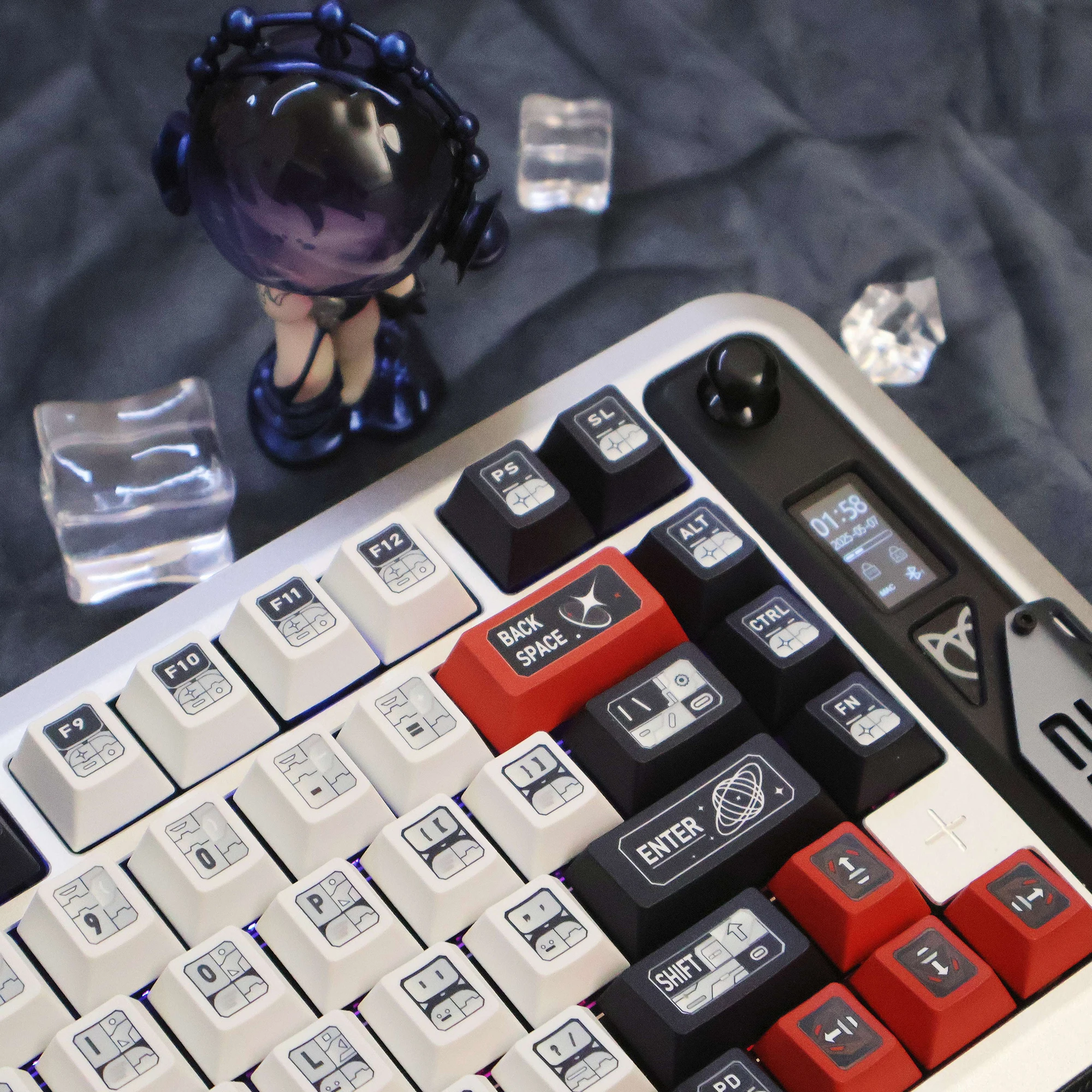 Star Trek Keycap 143 คีย์ Pbt เชอร์รี่ Pbt สีดําสีขาวสีแดง ISO เค้าโครง 2.25/2.75U Space Bar Alice รูปแบบ Keycap